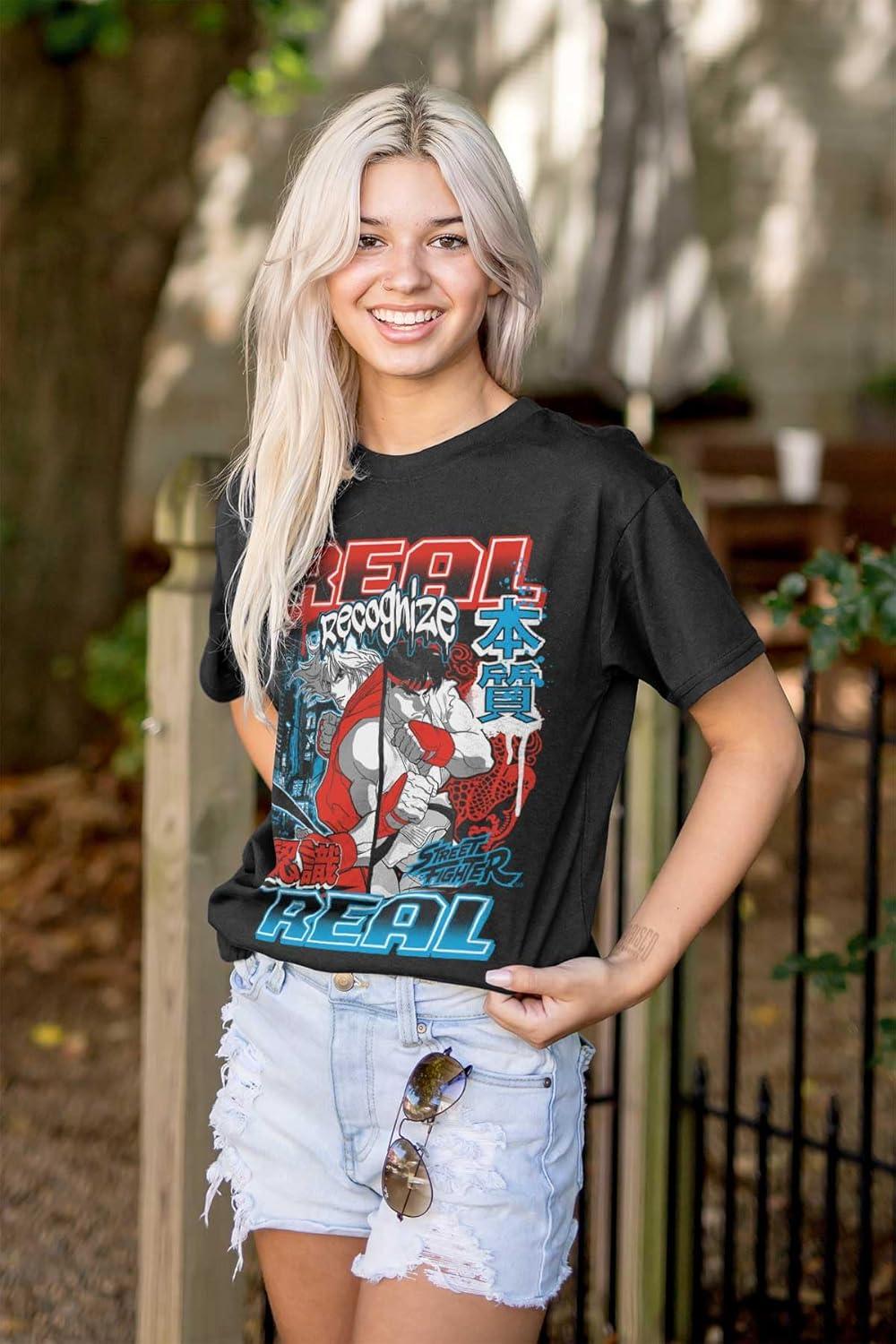 imageBrisco Brands Cool Kanji Street Fighter Retro Ryu Graphic T Shirt Men or WomenBlack