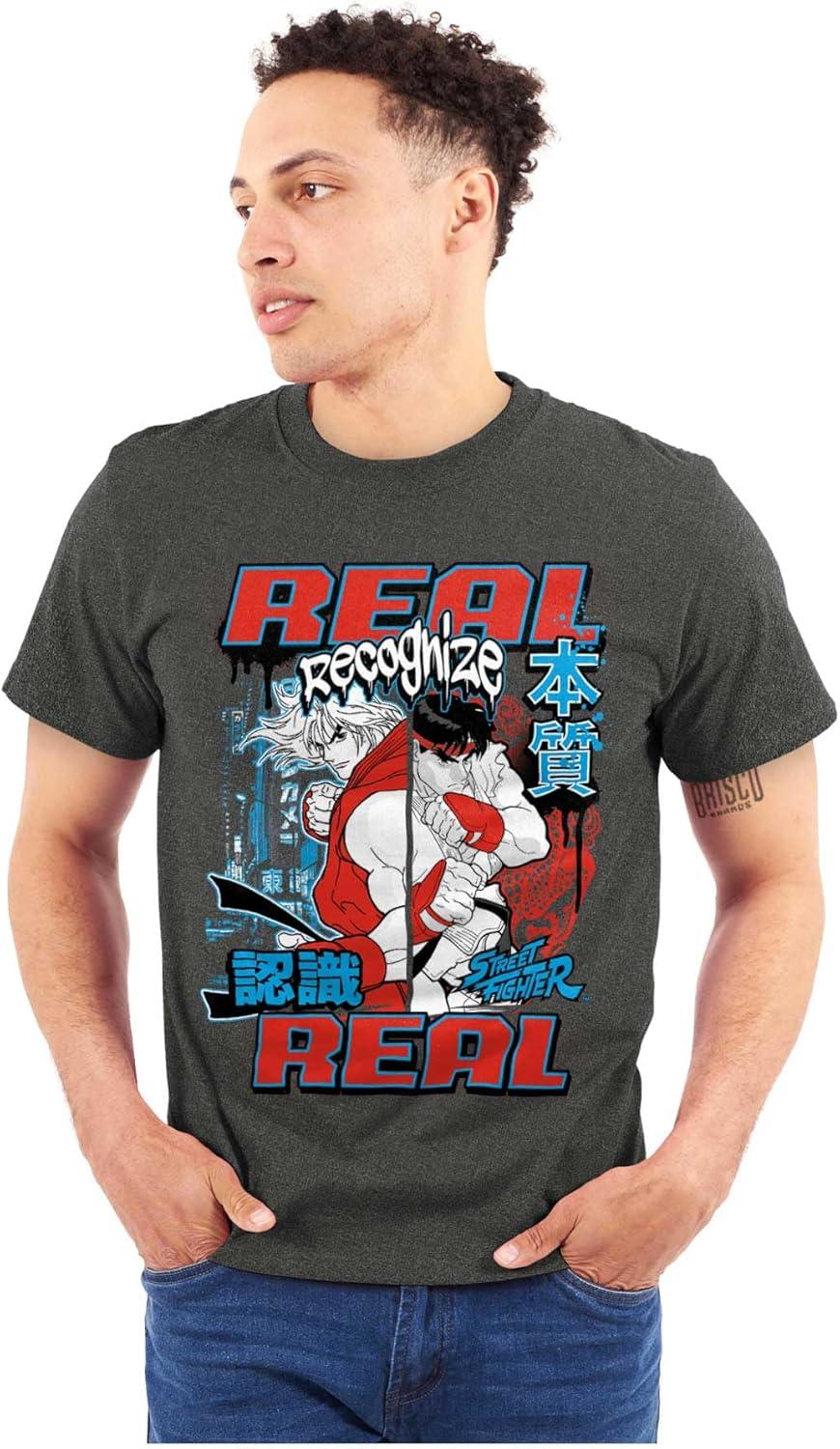 imageBrisco Brands Cool Kanji Street Fighter Retro Ryu Graphic T Shirt Men or WomenDark Heather