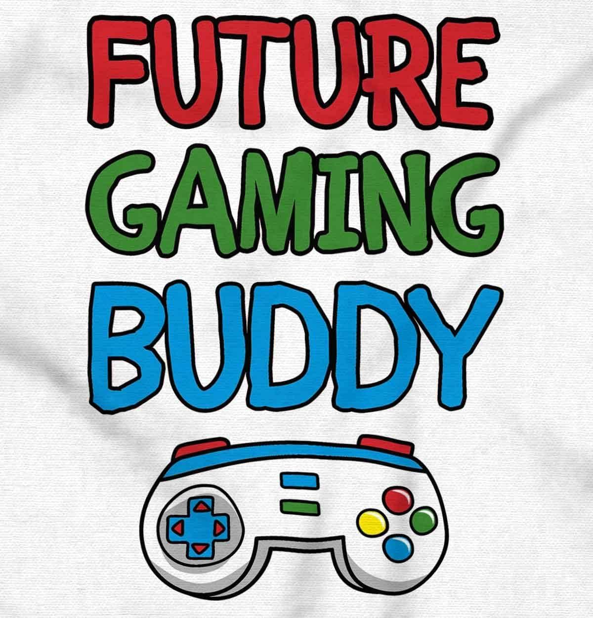 imageBrisco Brands Future Gaming Buddy Video Gamer Nerd Baby Bodysuit Jumper BoysWhite
