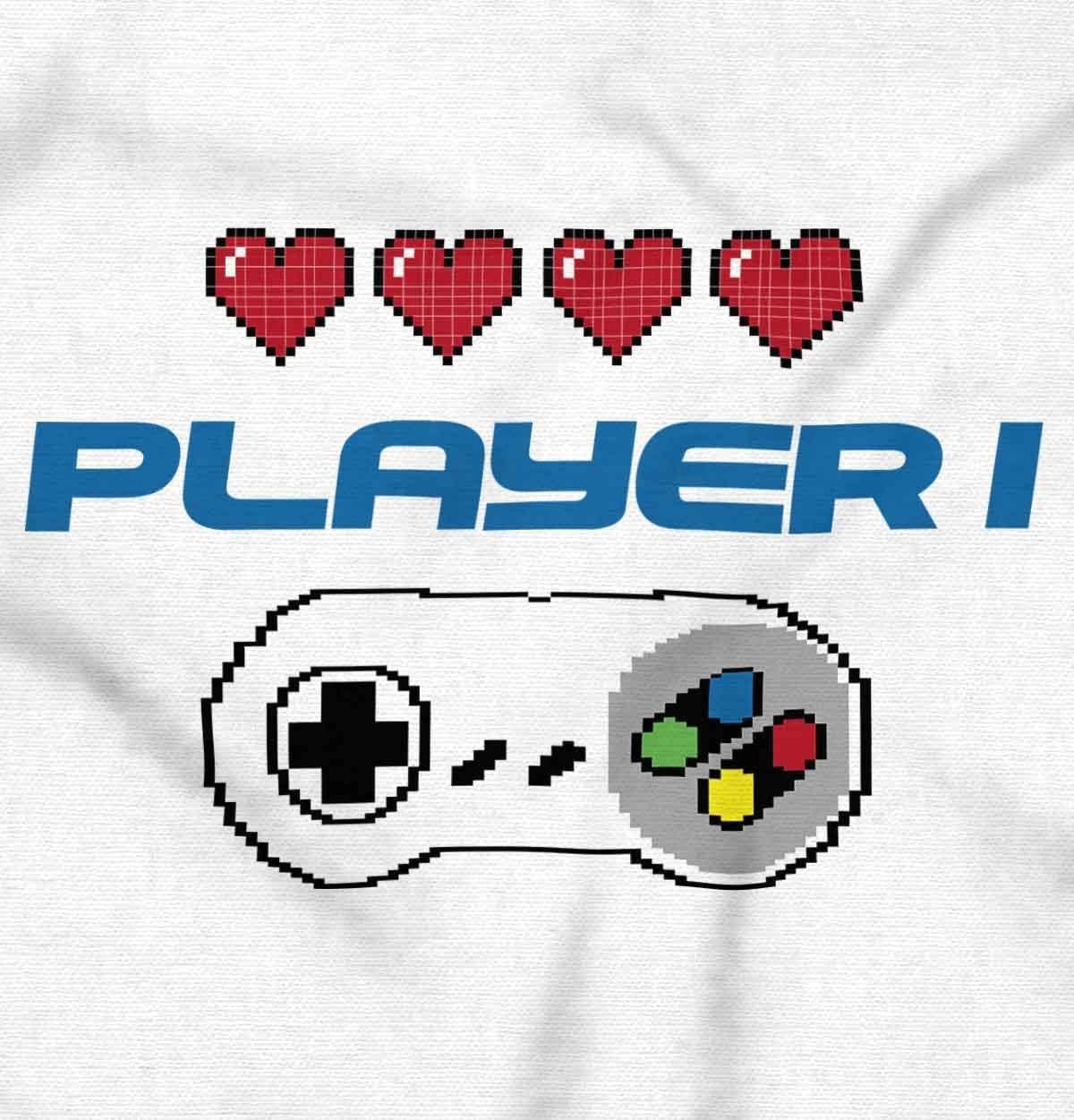 imageBrisco Brands Gaming Set Couples Siblings BFF Gamer Hoodie Hooded Sweatshirt MenPlayer One White