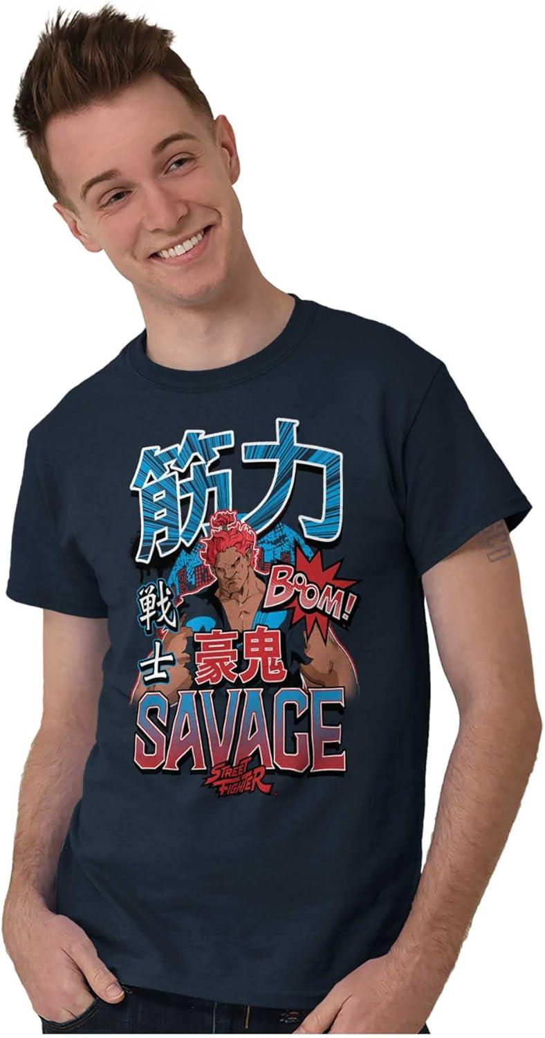 imageBrisco Brands Kanji Street Fighter Savage Akuma Mens Graphic T Shirt TeesNavy