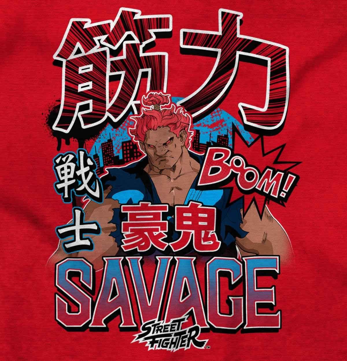 imageBrisco Brands Kanji Street Fighter Savage Akuma Mens Graphic T Shirt TeesRed