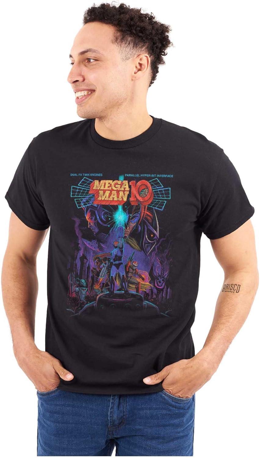 imageBrisco Brands Mega Man 10 Megaman Protoman Comic Graphic T Shirt Men or WomenBlack