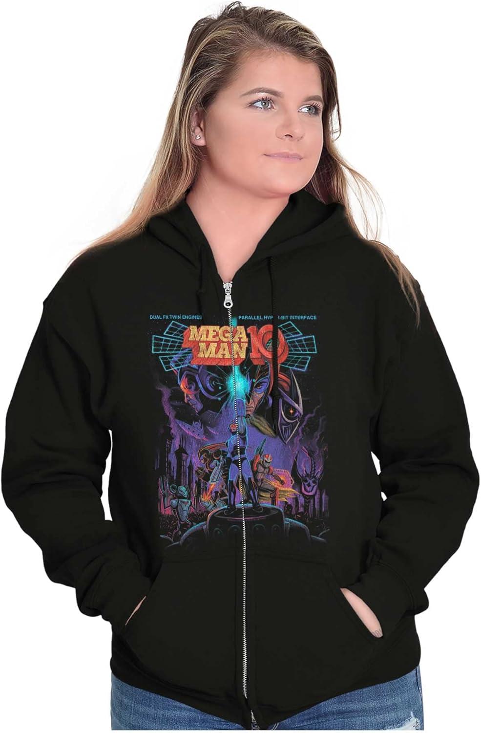 imageBrisco Brands Mega Man 10 Megaman Protoman Comic Zip Up Hoodie Mens Womens