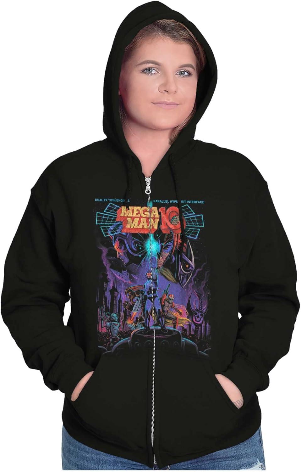 imageBrisco Brands Mega Man 10 Megaman Protoman Comic Zip Up Hoodie Mens Womens