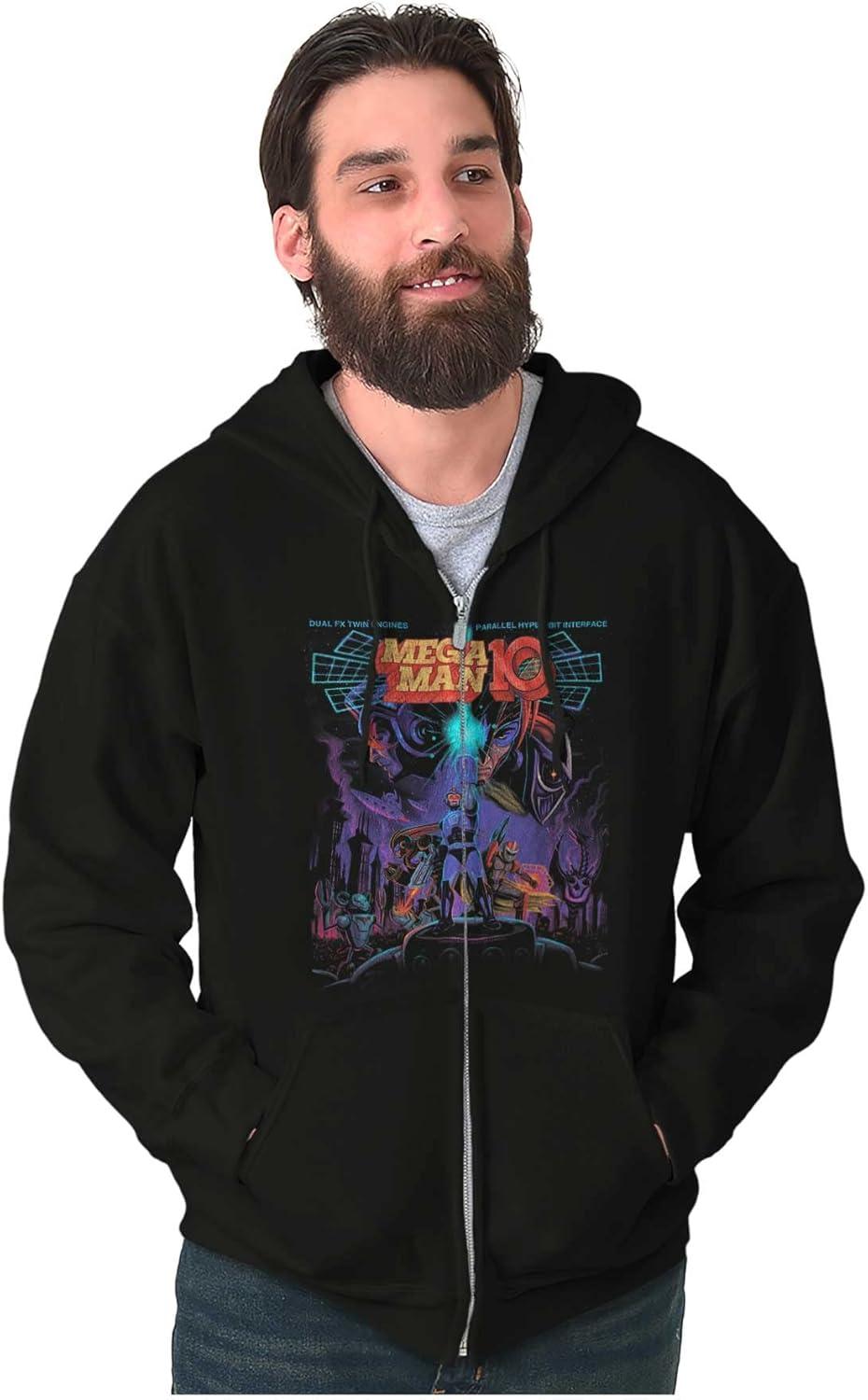 imageBrisco Brands Mega Man 10 Megaman Protoman Comic Zip Up Hoodie Mens Womens