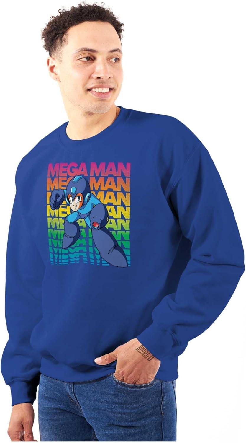 imageBrisco Brands Mega Man 90s Anime Cartoon Character Sweatshirt for Men or WomenRoyal