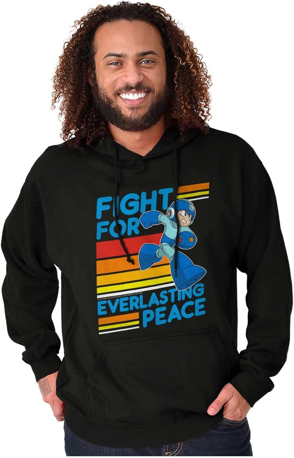 imageBrisco Brands Mega Man 90s Gamer Anime Character Hoodie Sweatshirt Women MenBlack