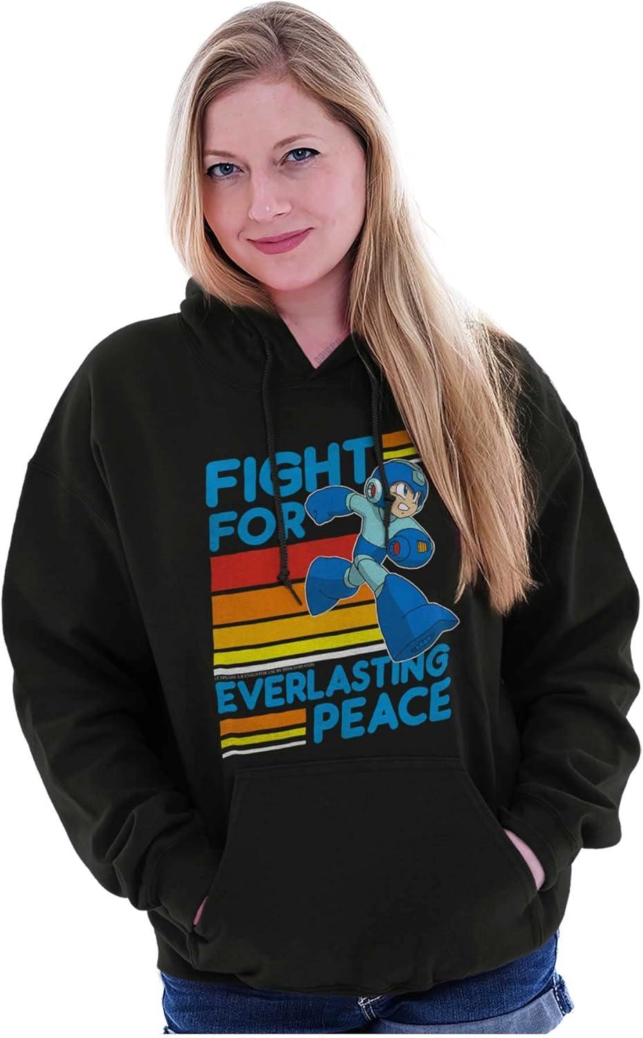 imageBrisco Brands Mega Man 90s Gamer Anime Character Hoodie Sweatshirt Women MenBlack