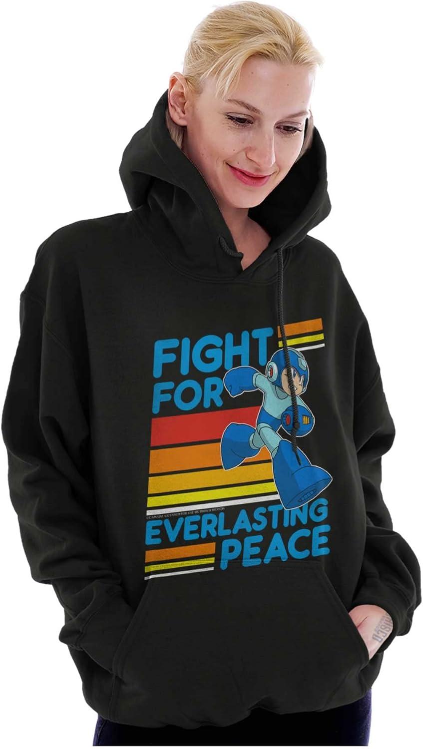 imageBrisco Brands Mega Man 90s Gamer Anime Character Hoodie Sweatshirt Women MenBlack