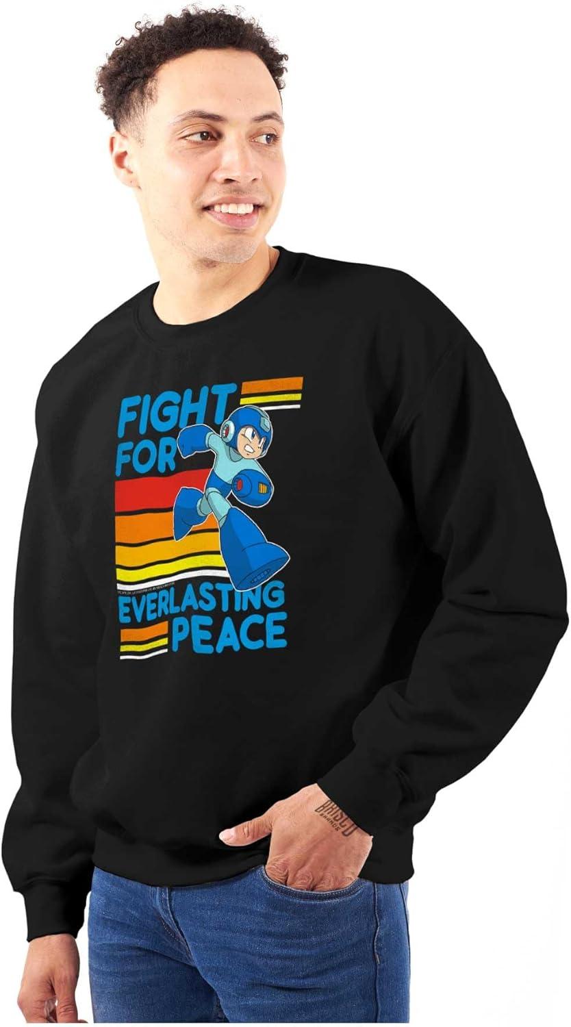 imageBrisco Brands Mega Man 90s Gamer Anime Character Sweatshirt for Men or WomenBlack