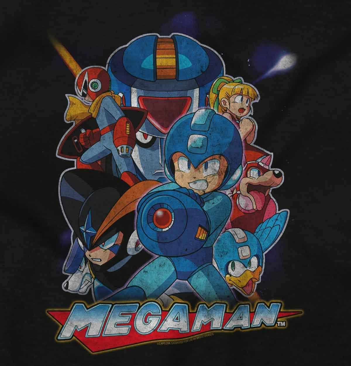 imageBrisco Brands Mega Man Characters Retro 1990s Gamer Sweatshirt for Men or WomenBlack