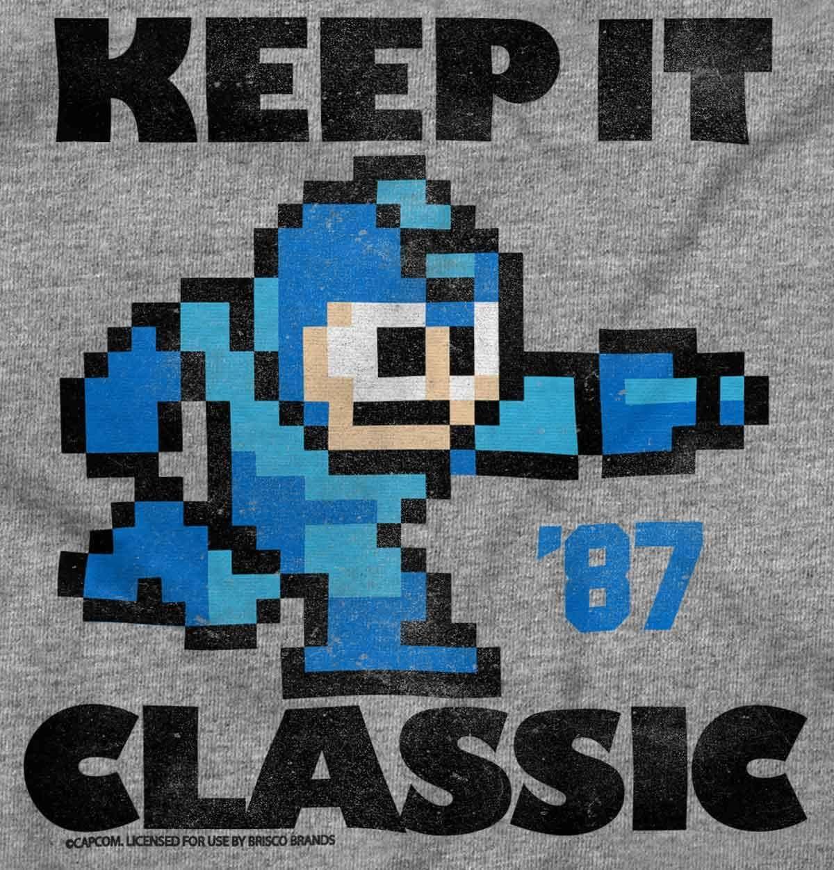 imageBrisco Brands Mega Man Keep it Classic 80s Gaming Sweatshirt for Men or WomenSport Grey