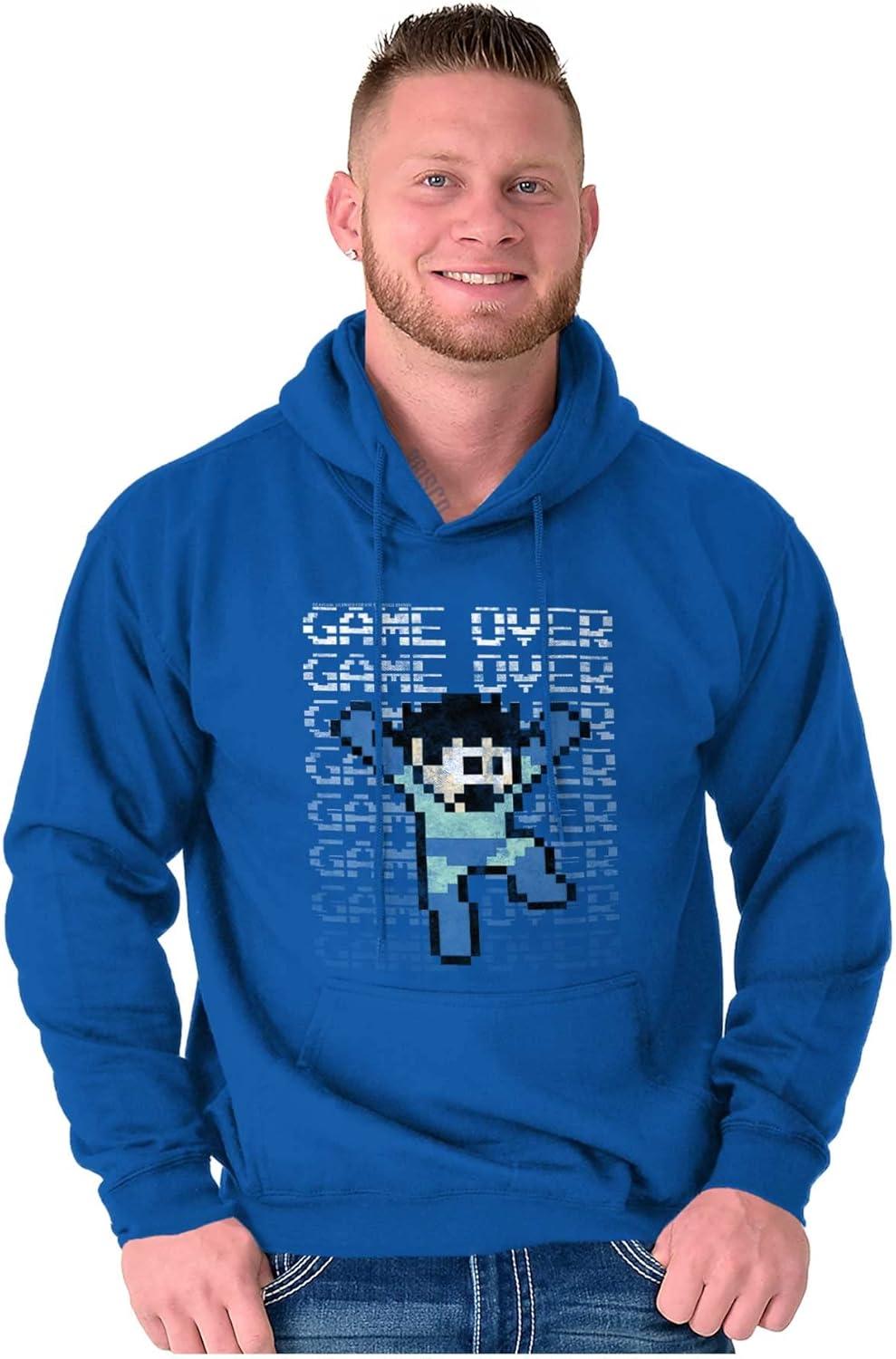 imageBrisco Brands Mega Man Retro 90s 8bit Video Game Hoodie Sweatshirt Women MenRoyal