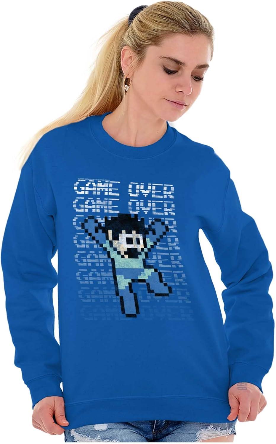 imageBrisco Brands Mega Man Retro 90s 8bit Video Game Sweatshirt for Men or WomenRoyal