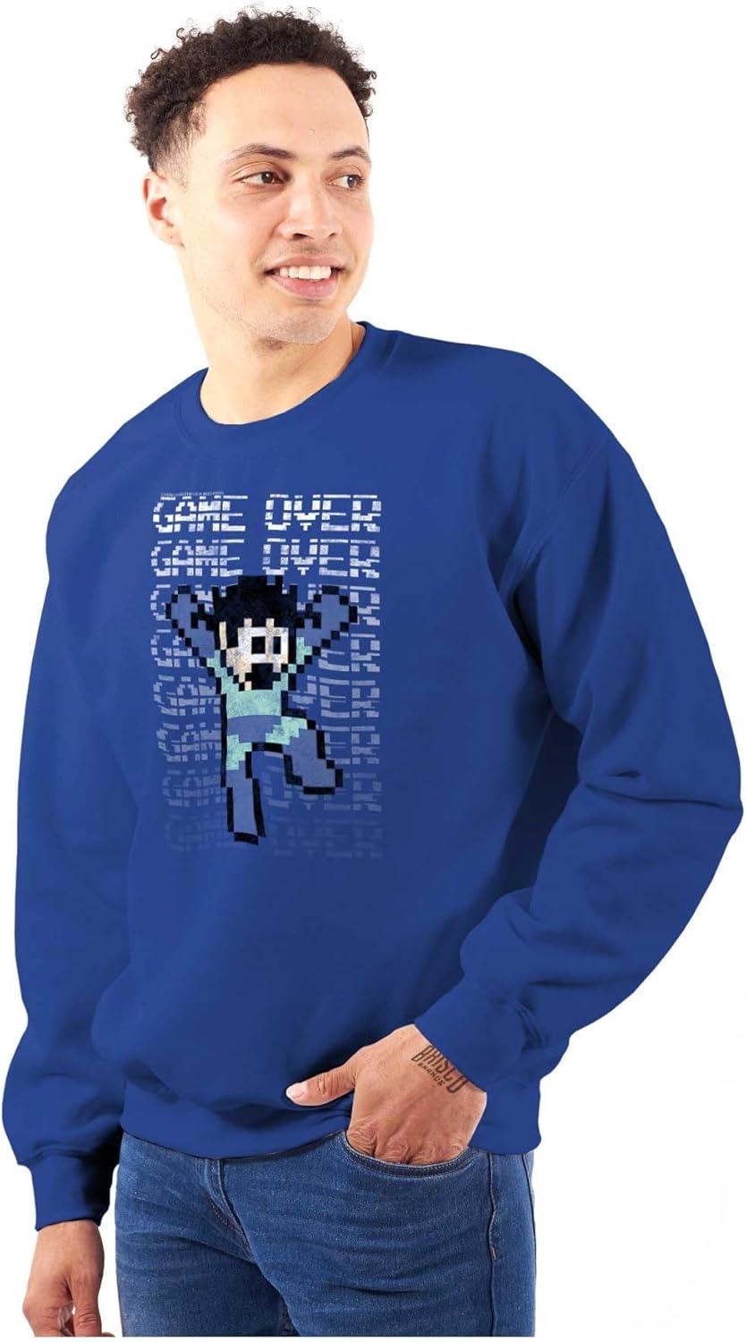 imageBrisco Brands Mega Man Retro 90s 8bit Video Game Sweatshirt for Men or WomenRoyal
