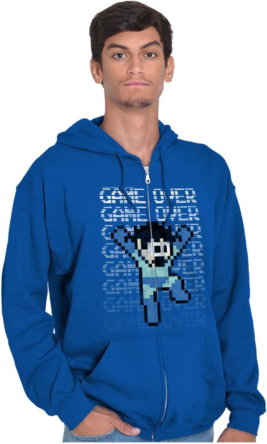 imageBrisco Brands Mega Man Retro 90s 8bit Video Game Zip Up Hoodie Mens WomensRoyal
