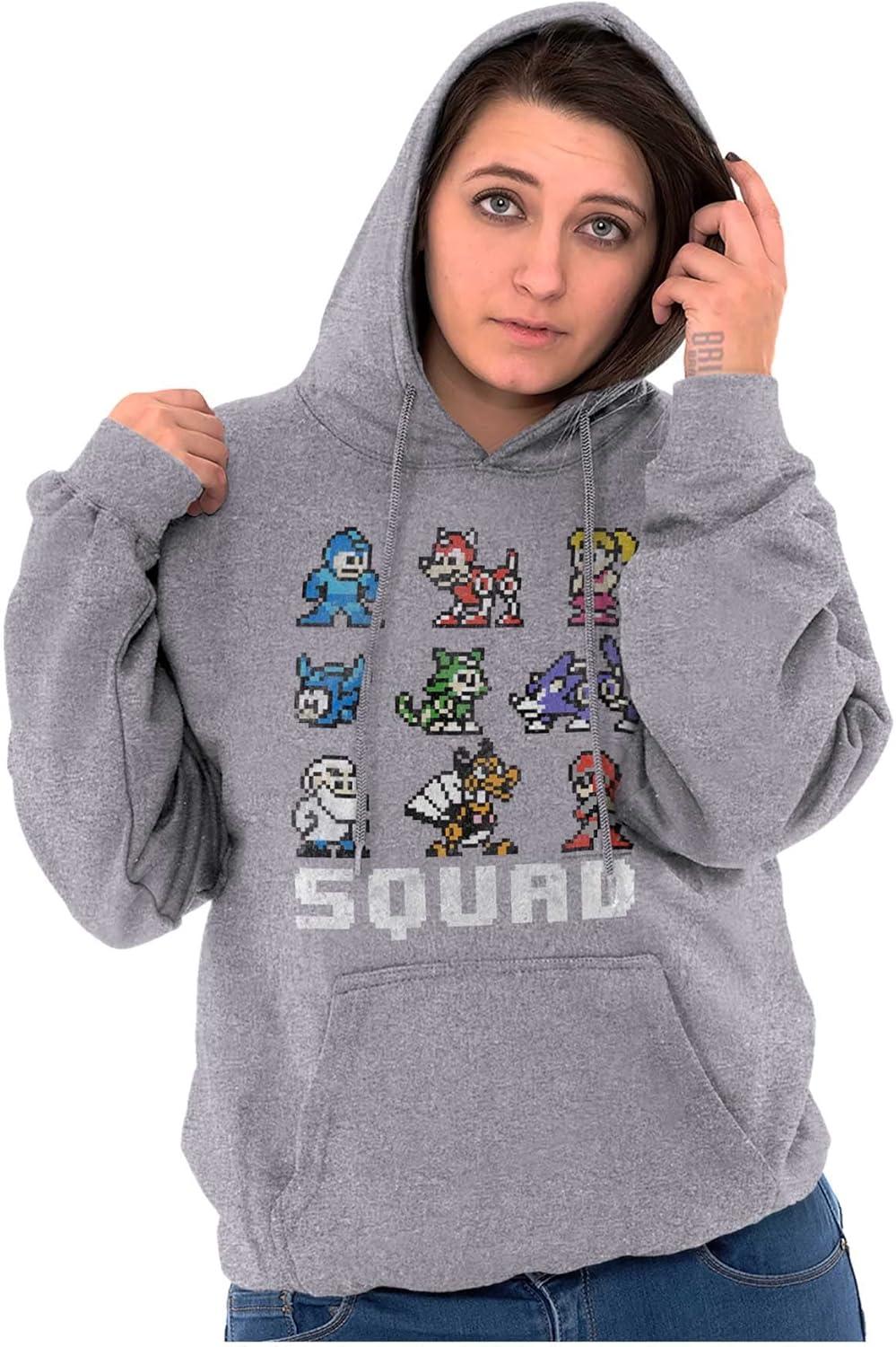 imageBrisco Brands Mega Man Squad Goals Game Characters Hoodie Sweatshirt Women MenSport Grey