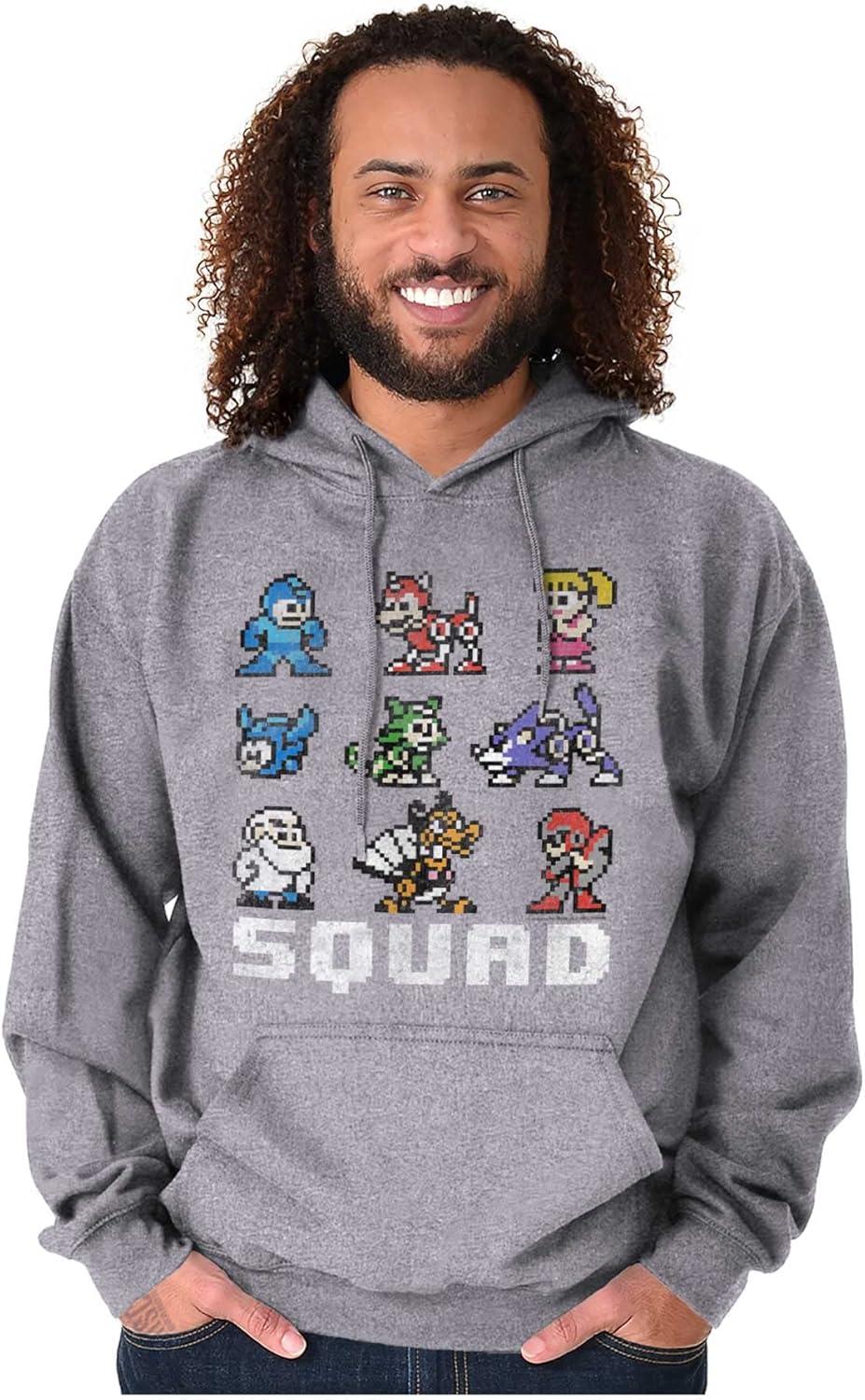imageBrisco Brands Mega Man Squad Goals Game Characters Hoodie Sweatshirt Women MenSport Grey