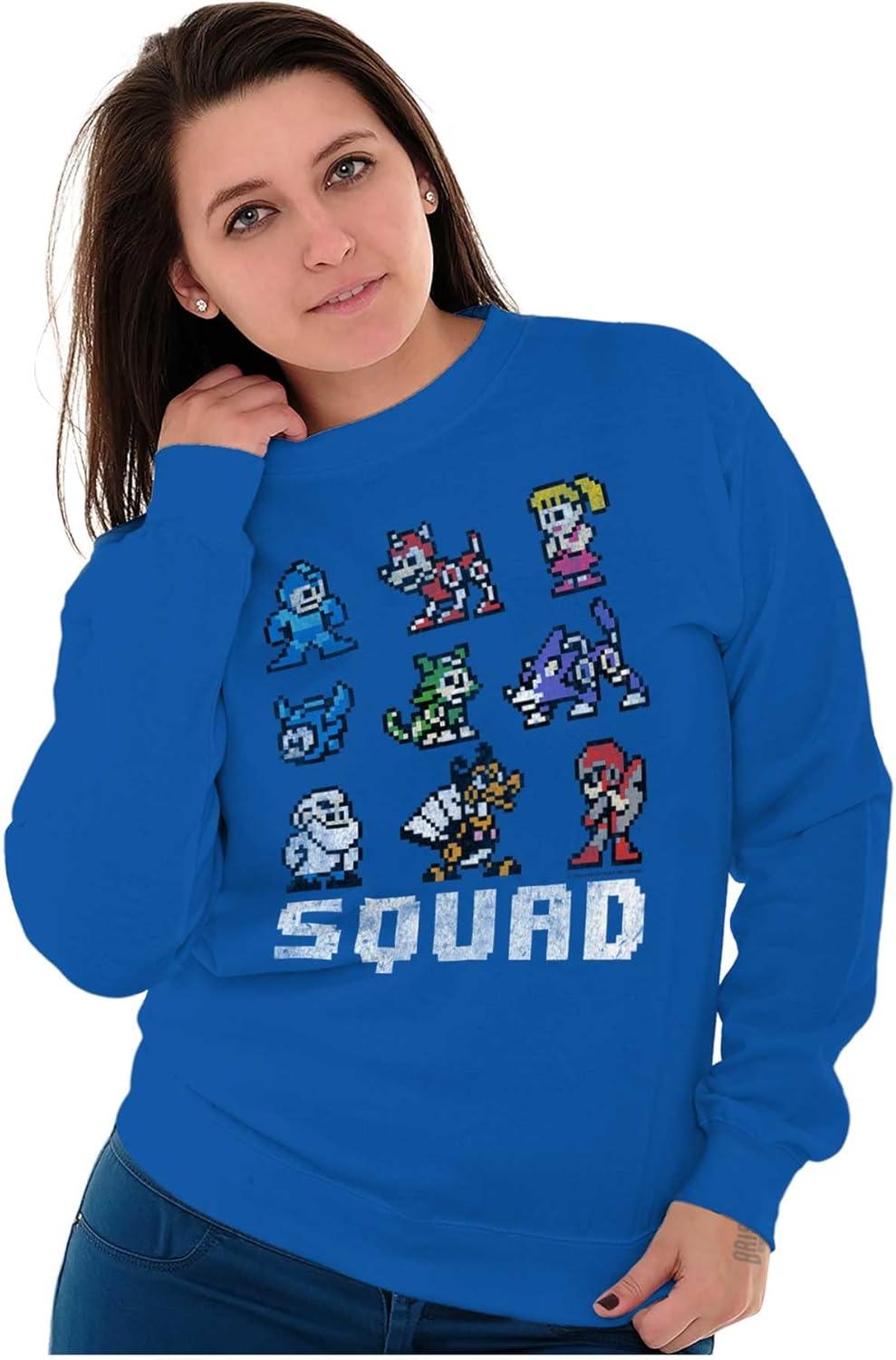 imageBrisco Brands Mega Man Squad Goals Game Characters Sweatshirt for Men or WomenRoyal