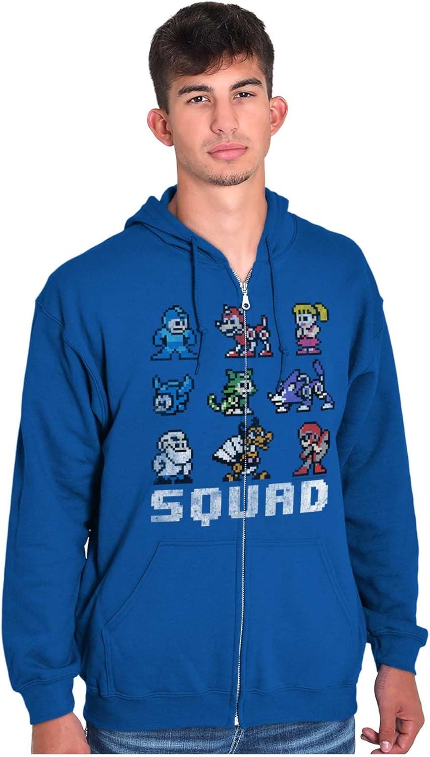 imageBrisco Brands Mega Man Squad Goals Game Characters Zip Up Hoodie Mens WomensRoyal