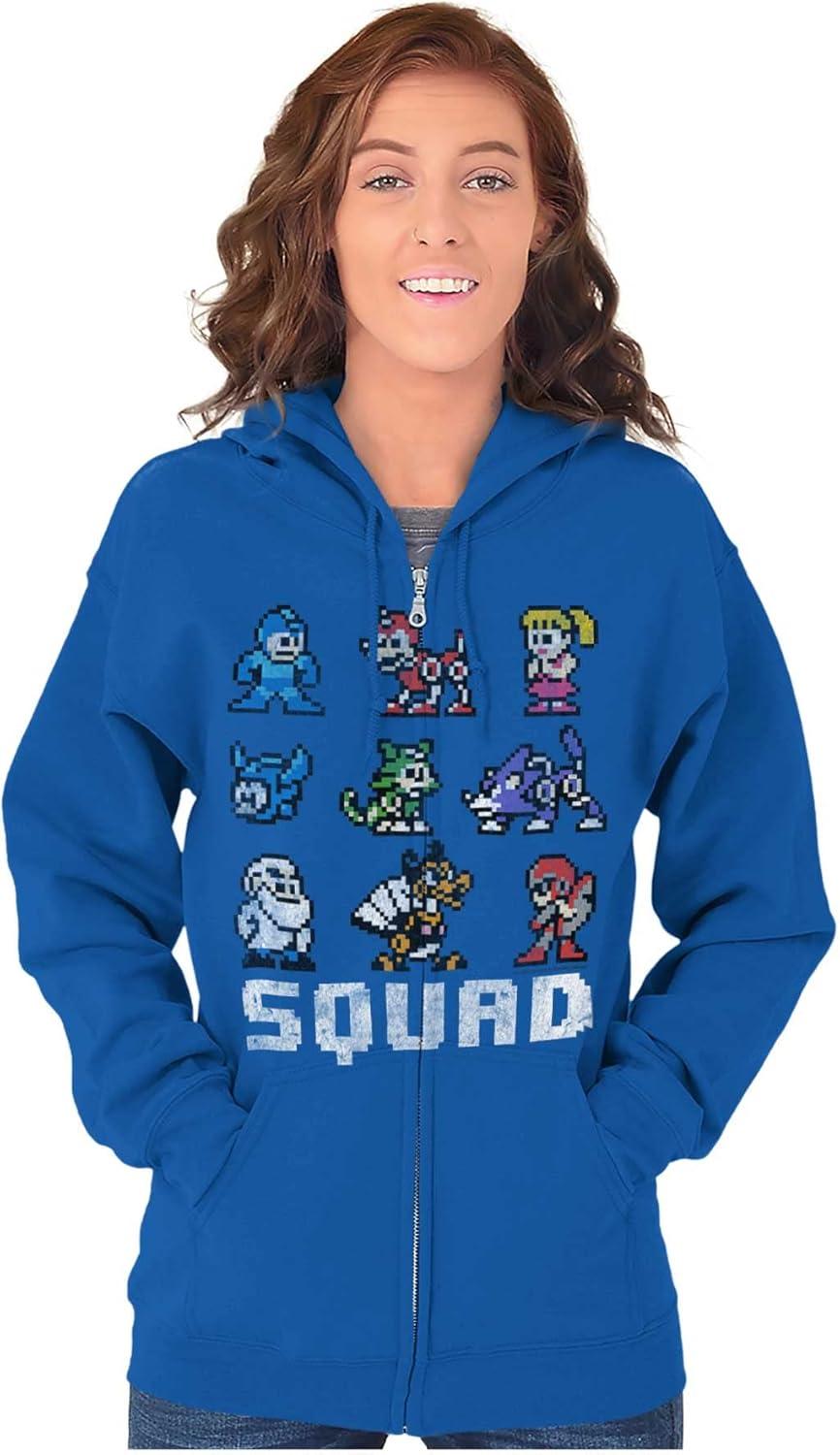 imageBrisco Brands Mega Man Squad Goals Game Characters Zip Up Hoodie Mens WomensRoyal