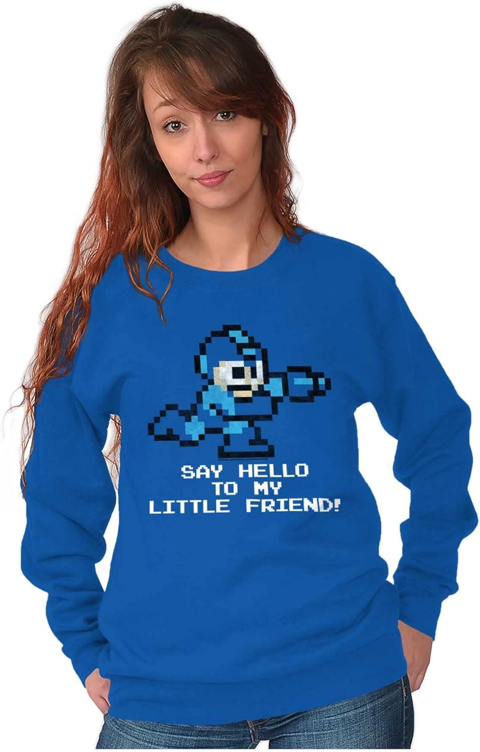 imageBrisco Brands Mega Man Video Game 8bit Gaming Nerd Sweatshirt for Men or WomenRoyal