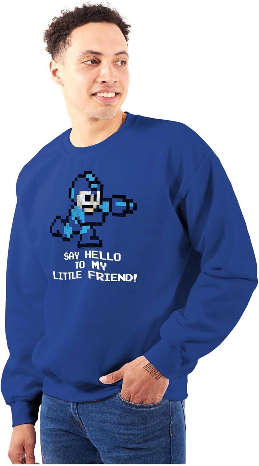 imageBrisco Brands Mega Man Video Game 8bit Gaming Nerd Sweatshirt for Men or WomenRoyal