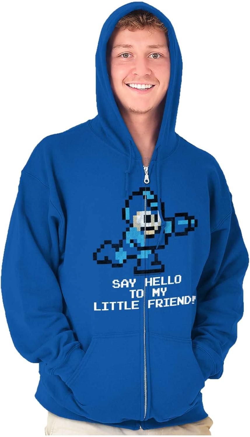 imageBrisco Brands Mega Man Video Game 8bit Gaming Nerd Zip Up Hoodie Mens WomensRoyal