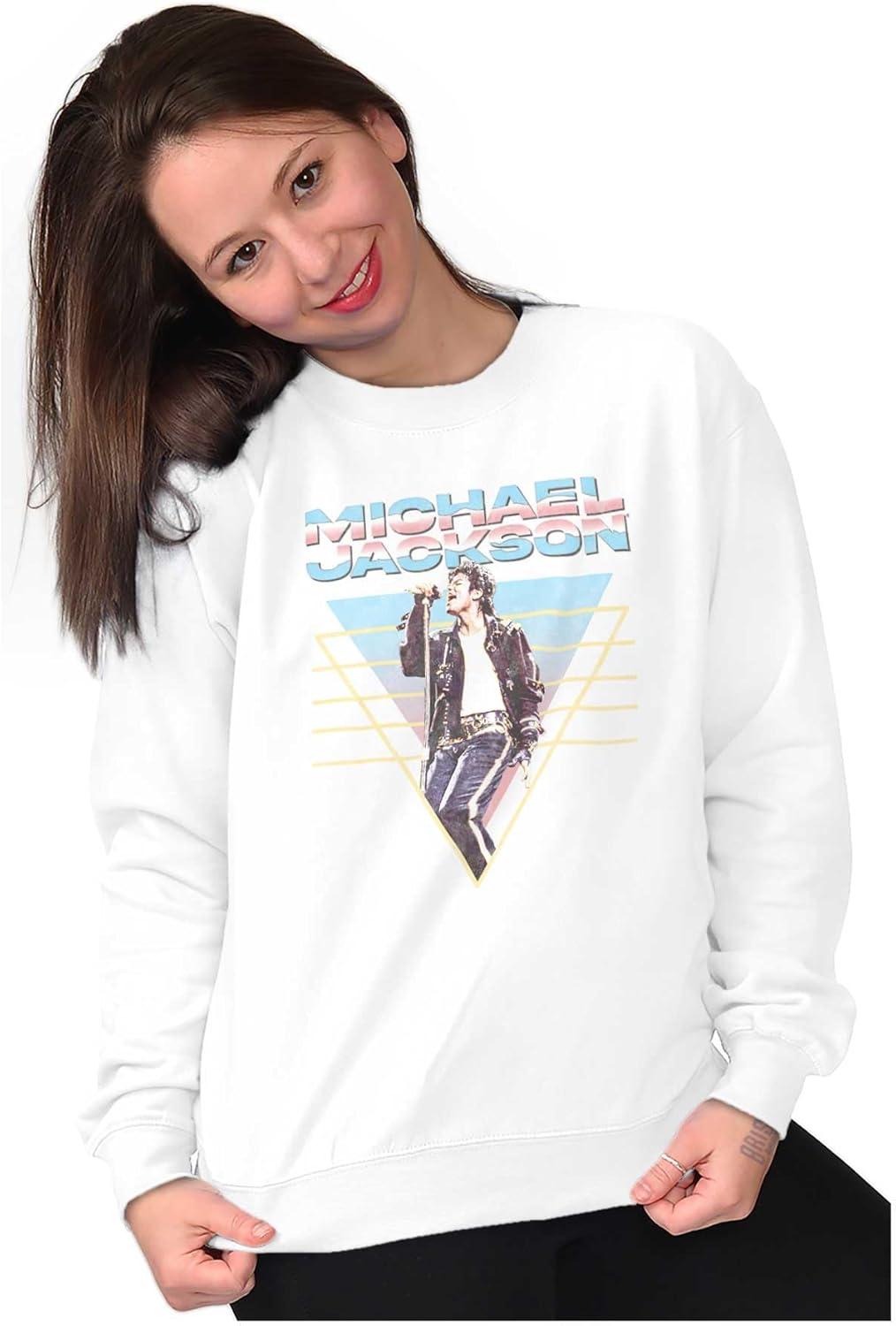 imageBrisco Brands Michael Jackson 90s King of Pop Sweatshirt for Men or WomenWhite