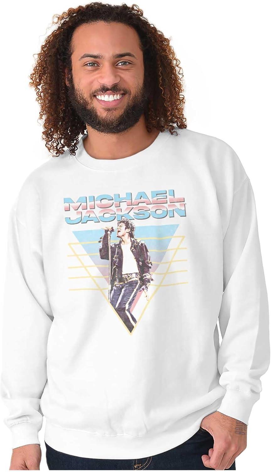 imageBrisco Brands Michael Jackson 90s King of Pop Sweatshirt for Men or WomenWhite