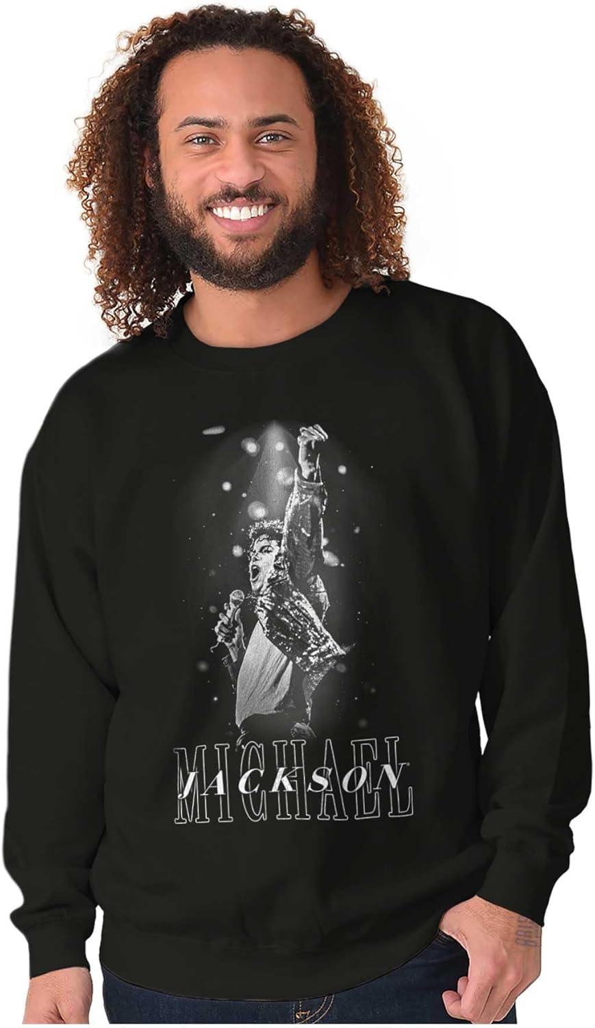 imageBrisco Brands Michael Jackson Iconic King of Pop Sweatshirt for Men or WomenBlack