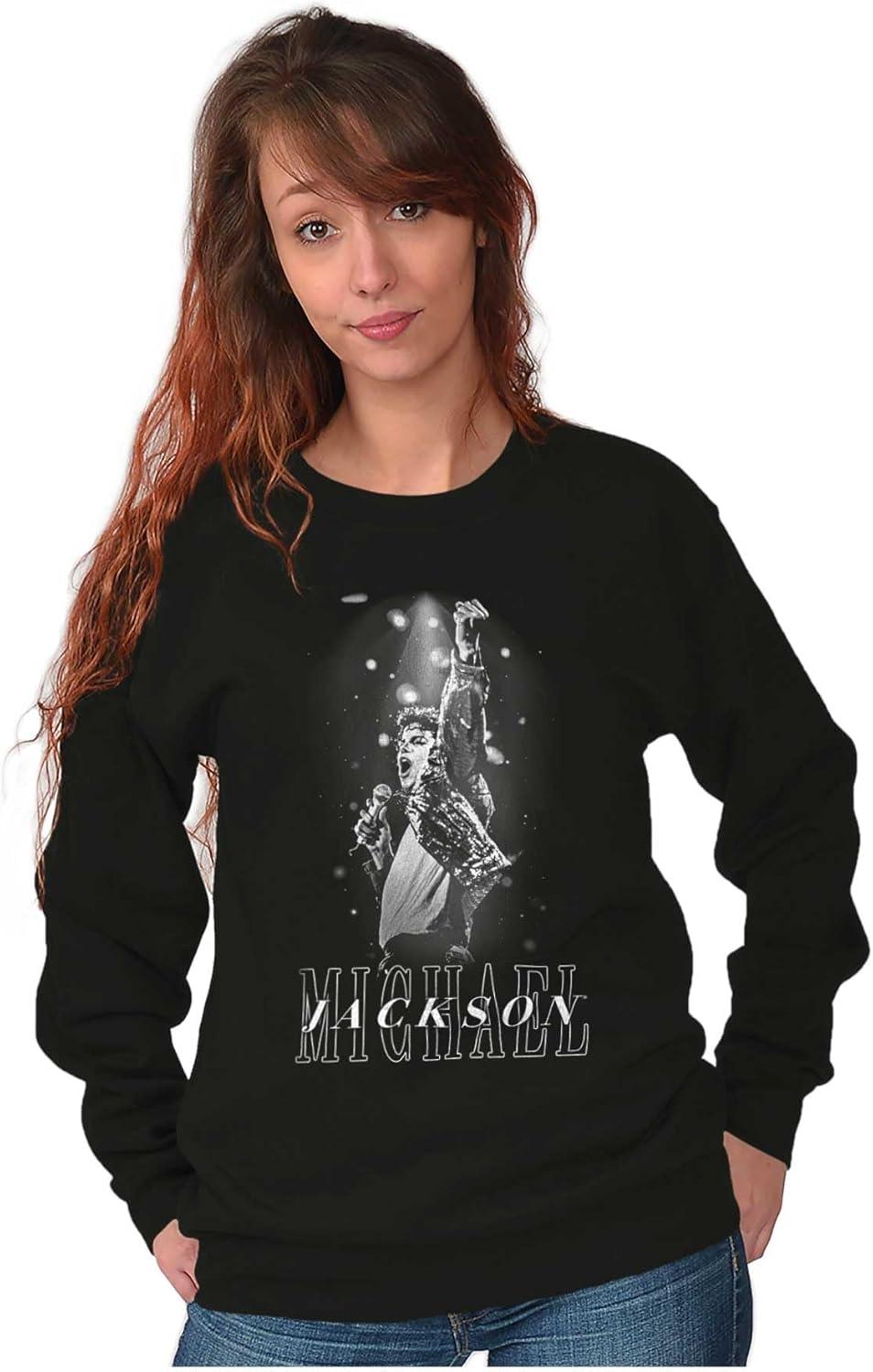 imageBrisco Brands Michael Jackson Iconic King of Pop Sweatshirt for Men or WomenBlack