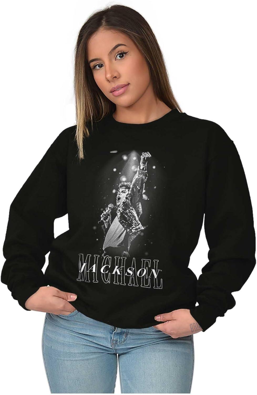 imageBrisco Brands Michael Jackson Iconic King of Pop Sweatshirt for Men or WomenBlack