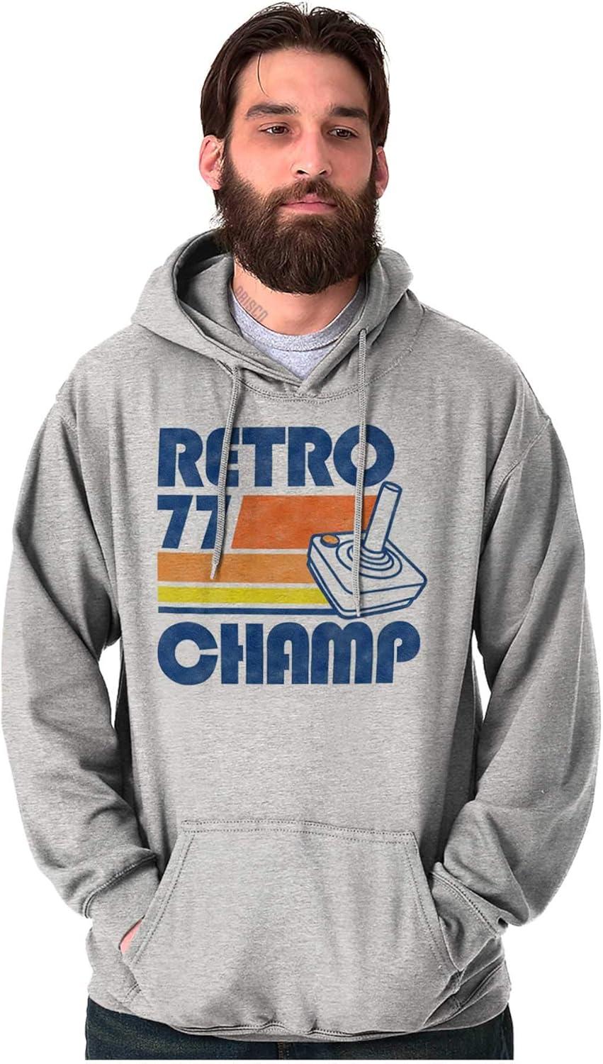 imageBrisco Brands Retro 77 Old School Video Gamer Hoodie Sweatshirt Women MenSport Grey