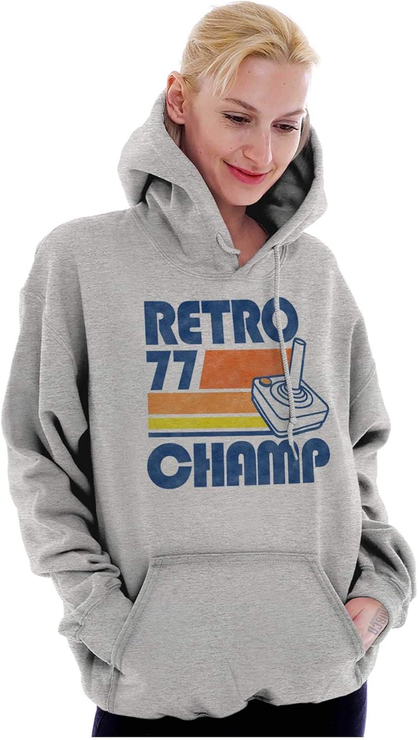 imageBrisco Brands Retro 77 Old School Video Gamer Hoodie Sweatshirt Women MenSport Grey