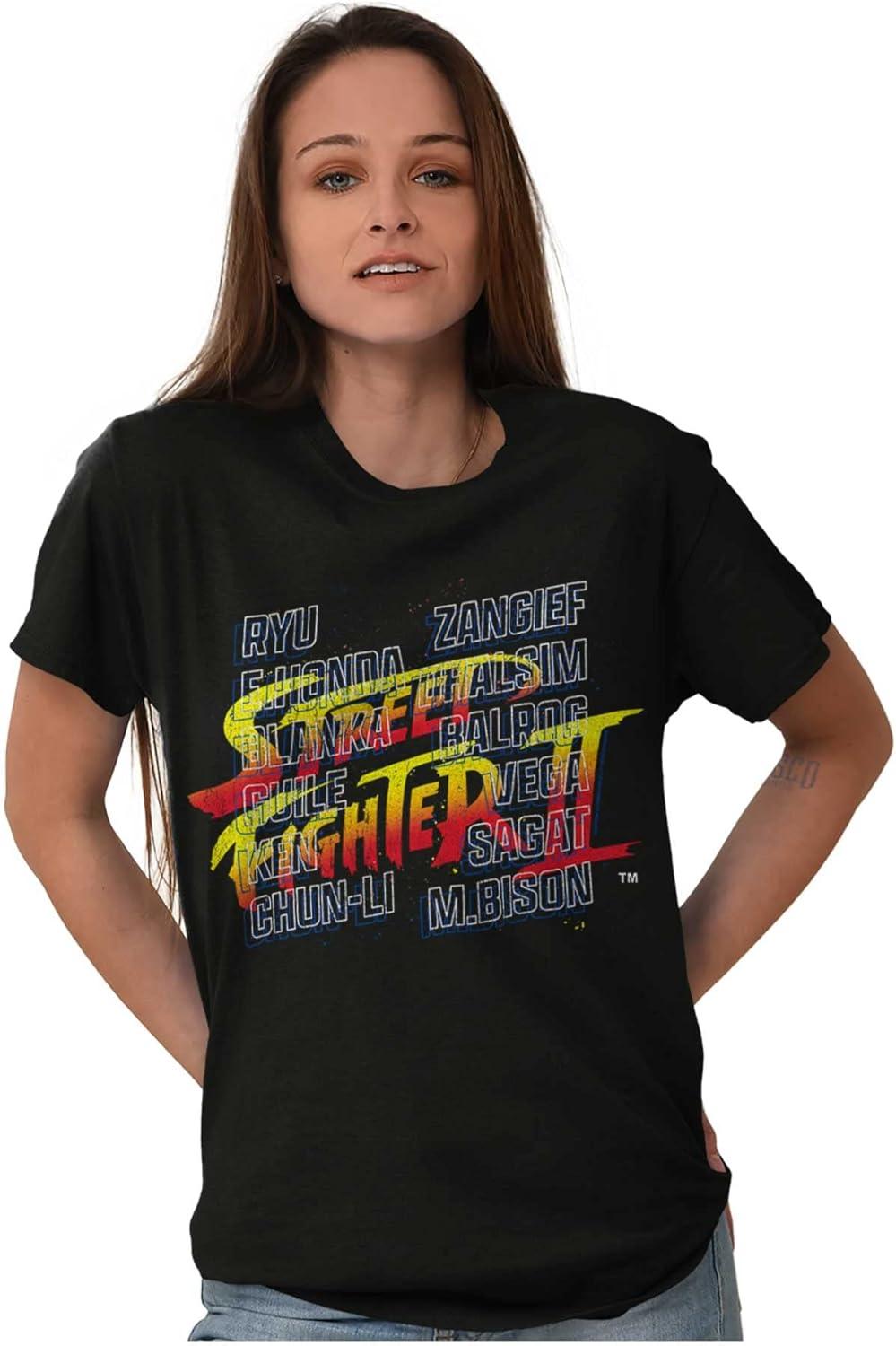 imageBrisco Brands Street Fighter 2 Logo Video Gamer Graphic T Shirt Men or WomenBlack