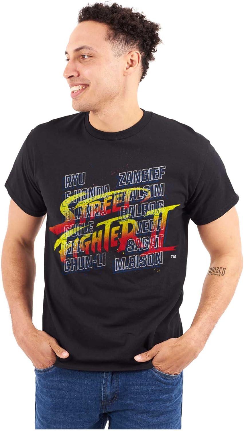 imageBrisco Brands Street Fighter 2 Logo Video Gamer Graphic T Shirt Men or WomenBlack