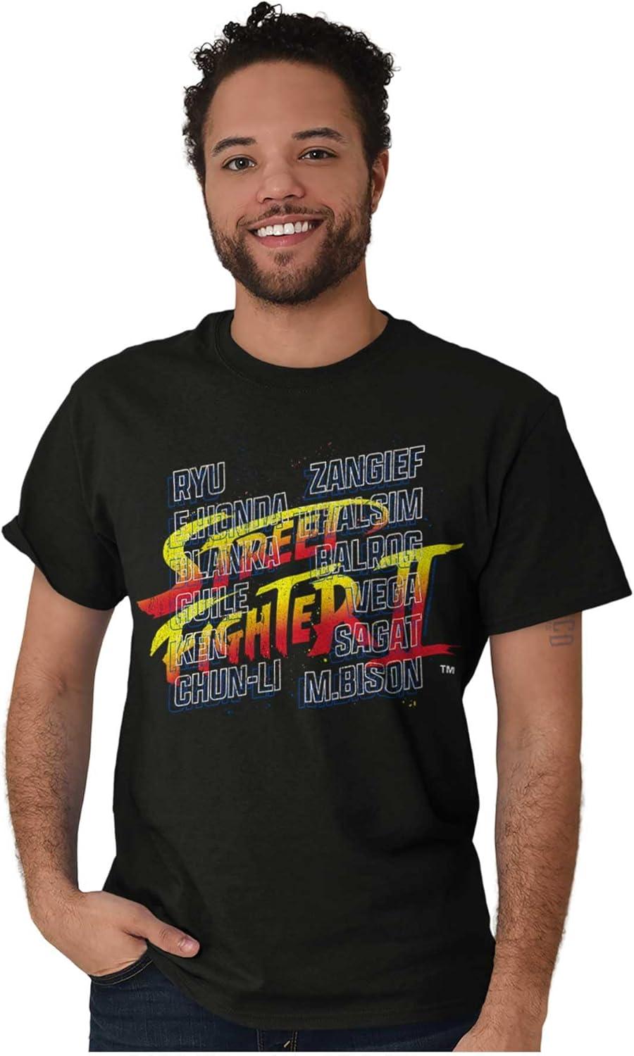 imageBrisco Brands Street Fighter 2 Logo Video Gamer Graphic T Shirt Men or WomenBlack
