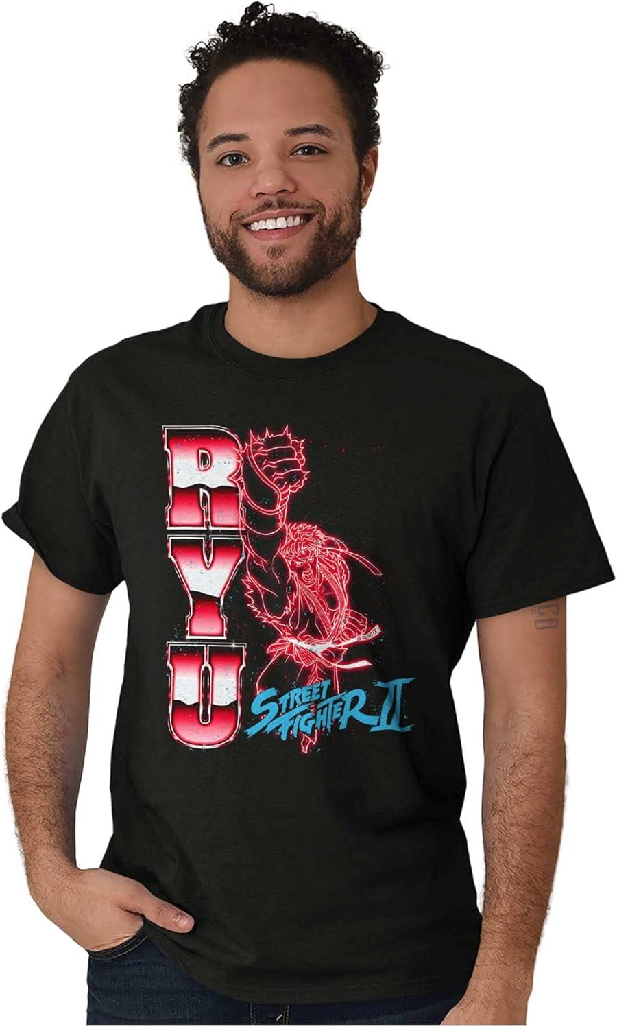 imageBrisco Brands Street Fighter 90s Arcade Gamer Ryu Graphic T Shirt Men or WomenBlack