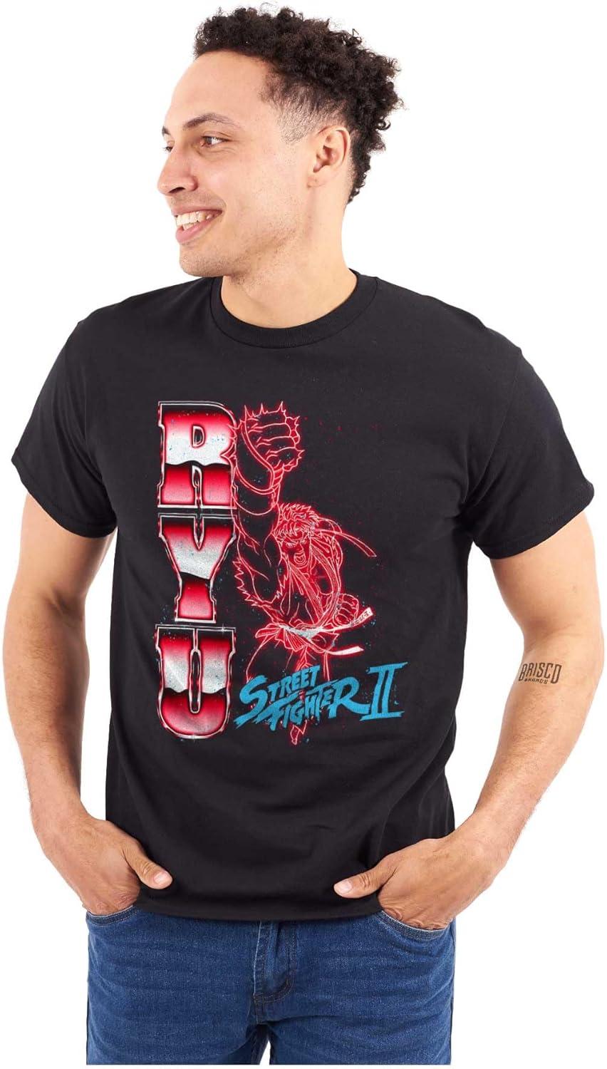 imageBrisco Brands Street Fighter 90s Arcade Gamer Ryu Graphic T Shirt Men or WomenBlack