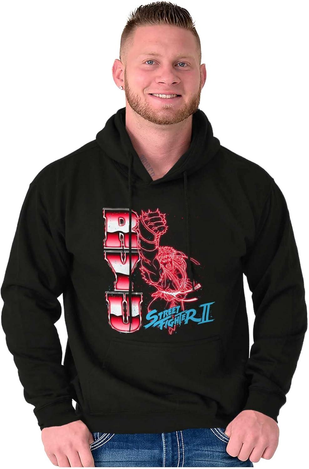 imageBrisco Brands Street Fighter 90s Arcade Gamer Ryu Hoodie Sweatshirt Women MenBlack