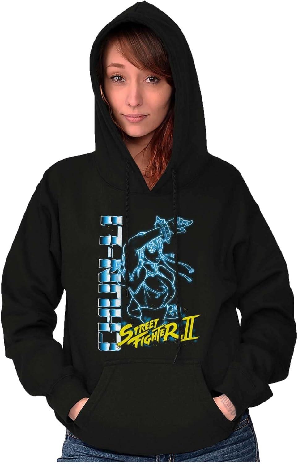 imageBrisco Brands Street Fighter 90s Gamer ChunLi Hoodie Sweatshirt Women MenBlack