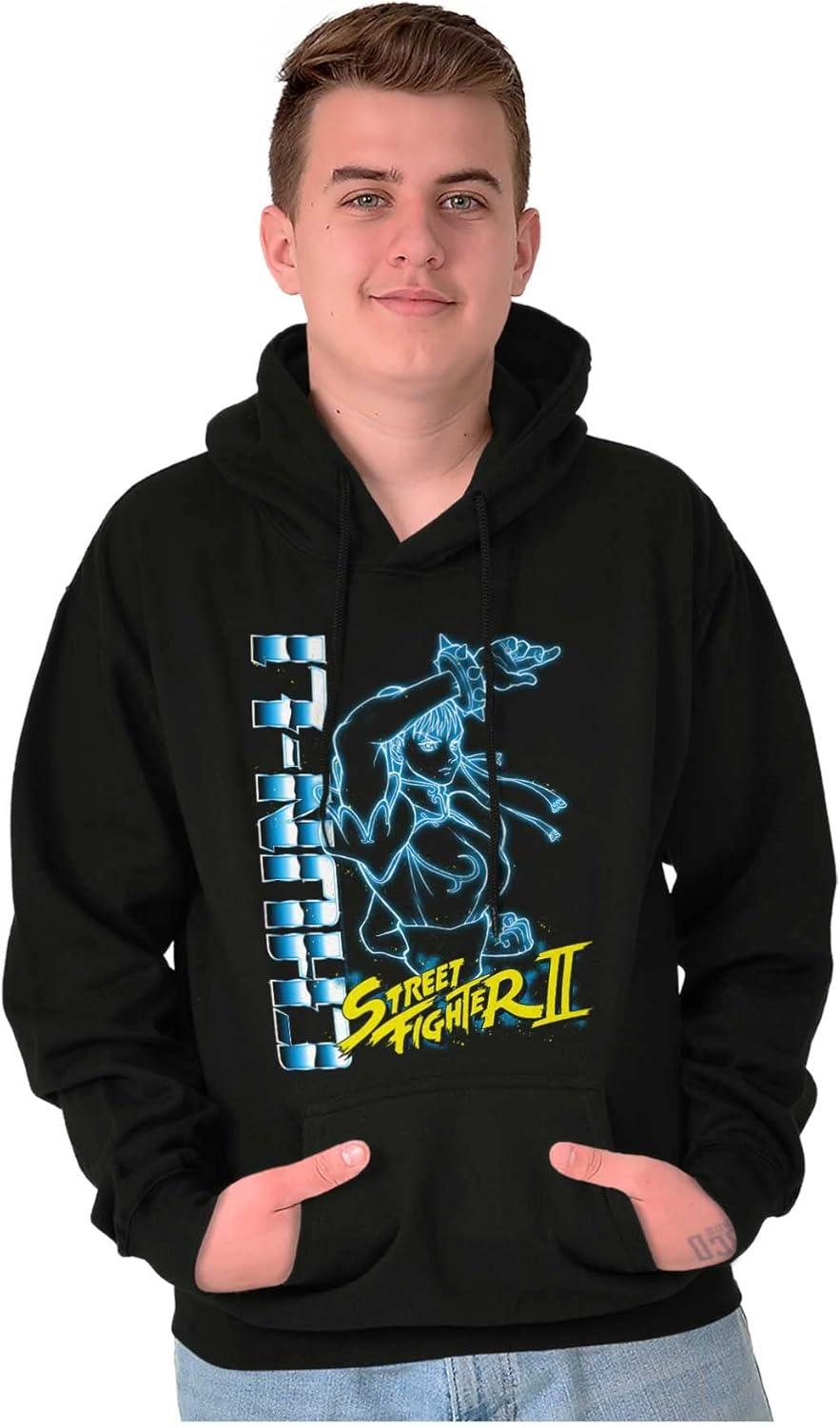 imageBrisco Brands Street Fighter 90s Gamer ChunLi Hoodie Sweatshirt Women MenBlack