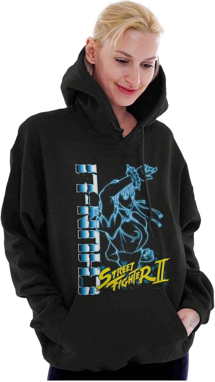 imageBrisco Brands Street Fighter 90s Gamer ChunLi Hoodie Sweatshirt Women MenBlack