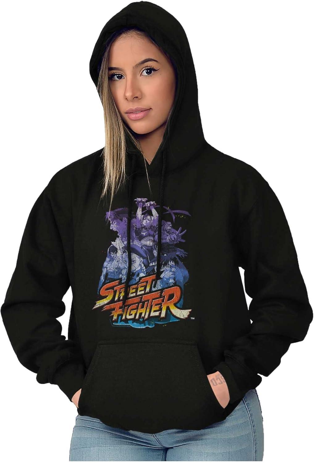 imageBrisco Brands Street Fighter 90s Video Gamer Hoodie Sweatshirt Women MenBlack