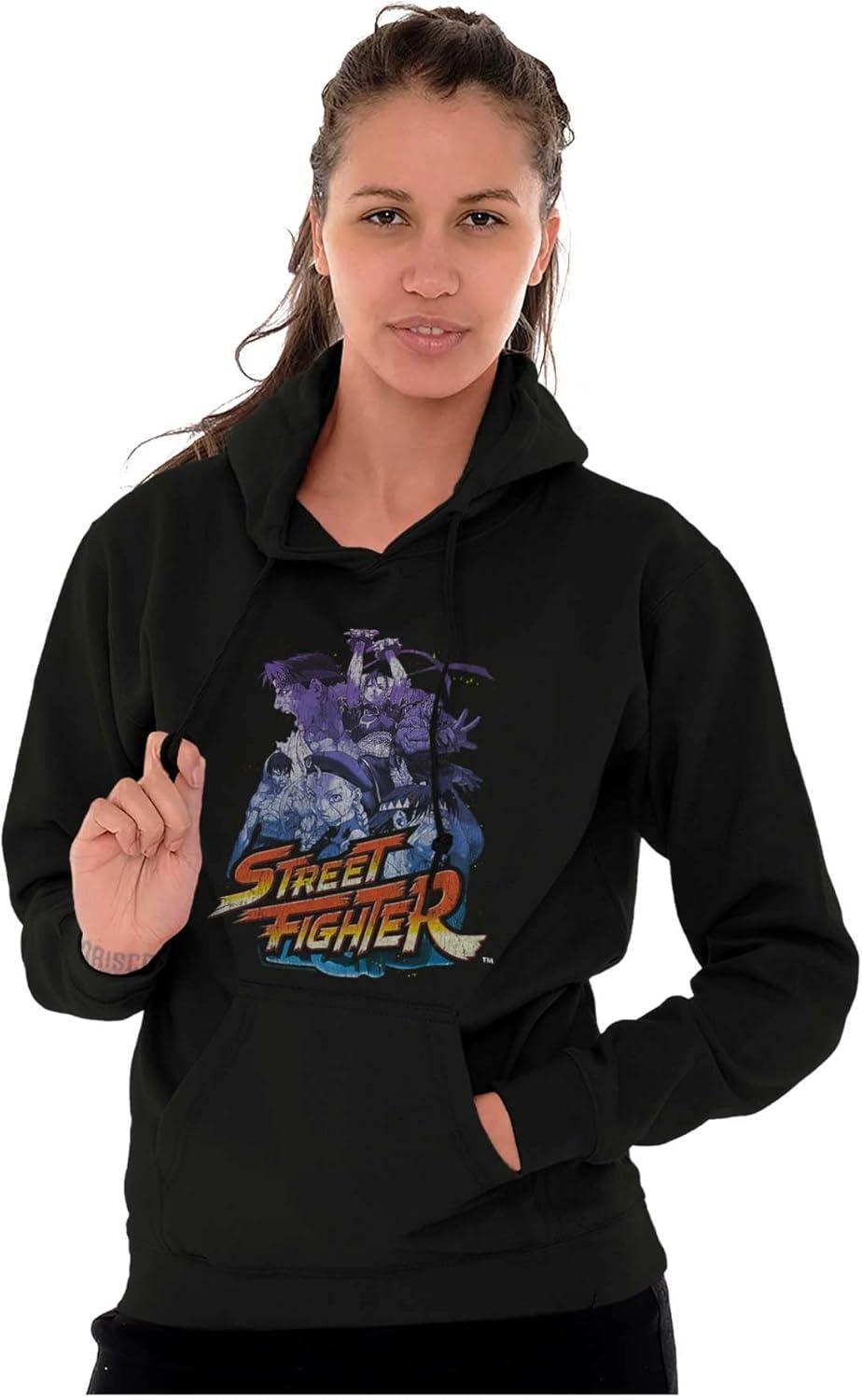 imageBrisco Brands Street Fighter 90s Video Gamer Hoodie Sweatshirt Women MenBlack