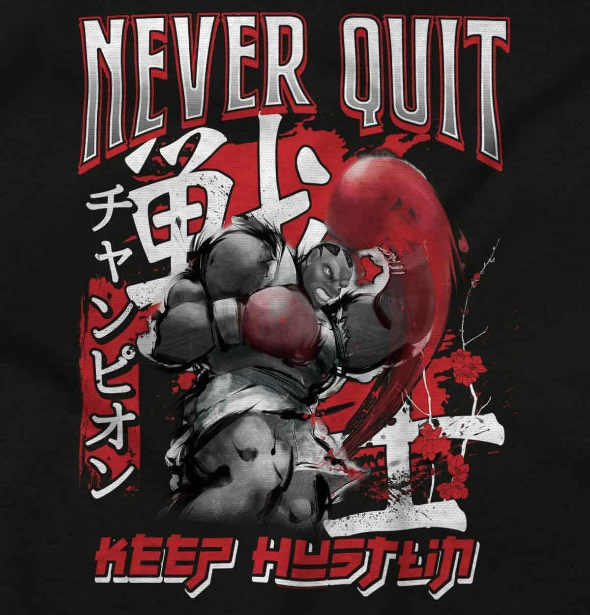 imageBrisco Brands Street Fighter Balrog Never Quit Mens Graphic T Shirt TeesBlack