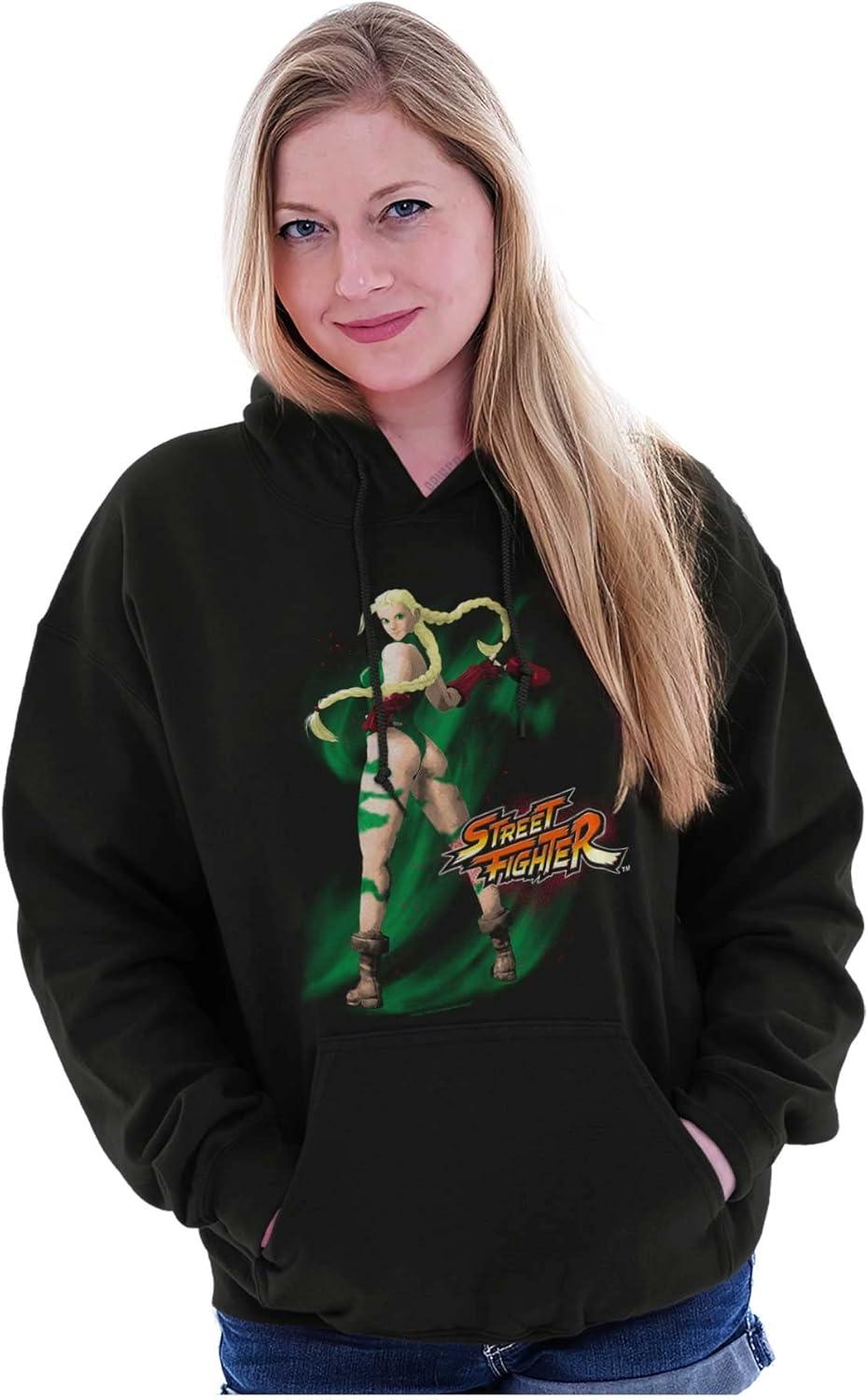 imageBrisco Brands Street Fighter Cammy 90s Video Gamer Hoodie Sweatshirt Women MenBlack