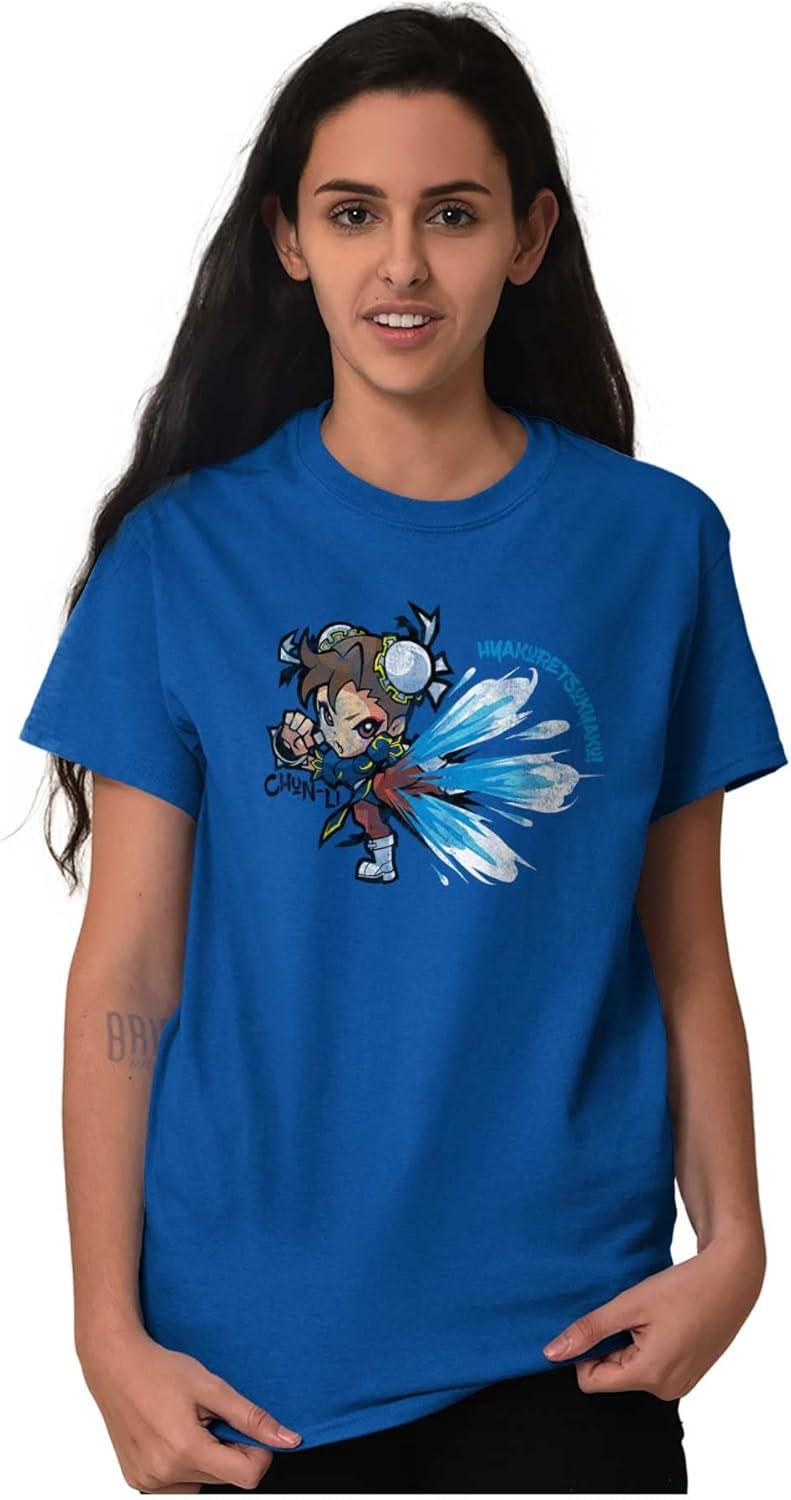 imageBrisco Brands Street Fighter ChunLi Lightning Kick Graphic T Shirt Men or WomenRoyal